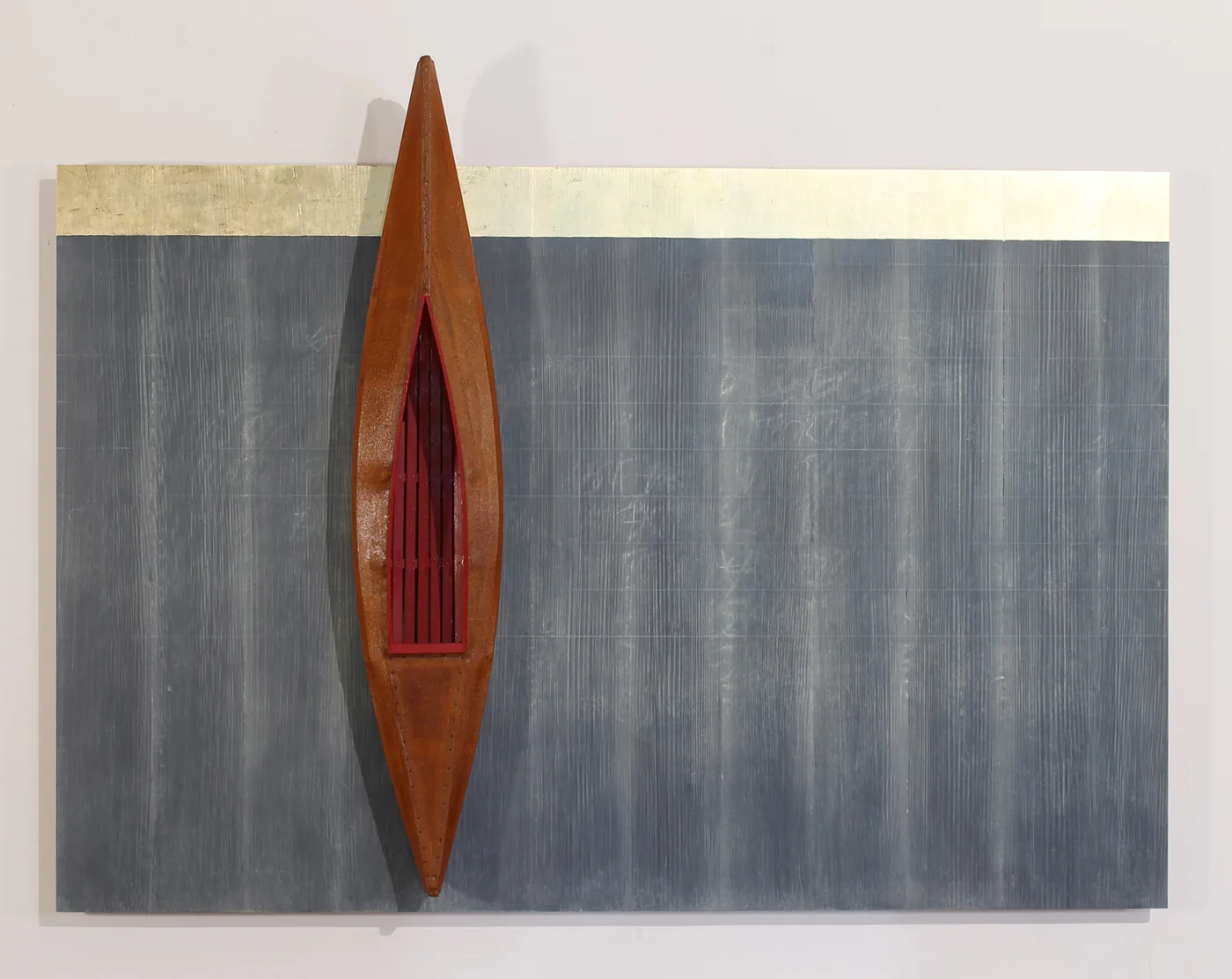 David RUDDELL, Blackboard, Gold Strip, Boat with Red Interior