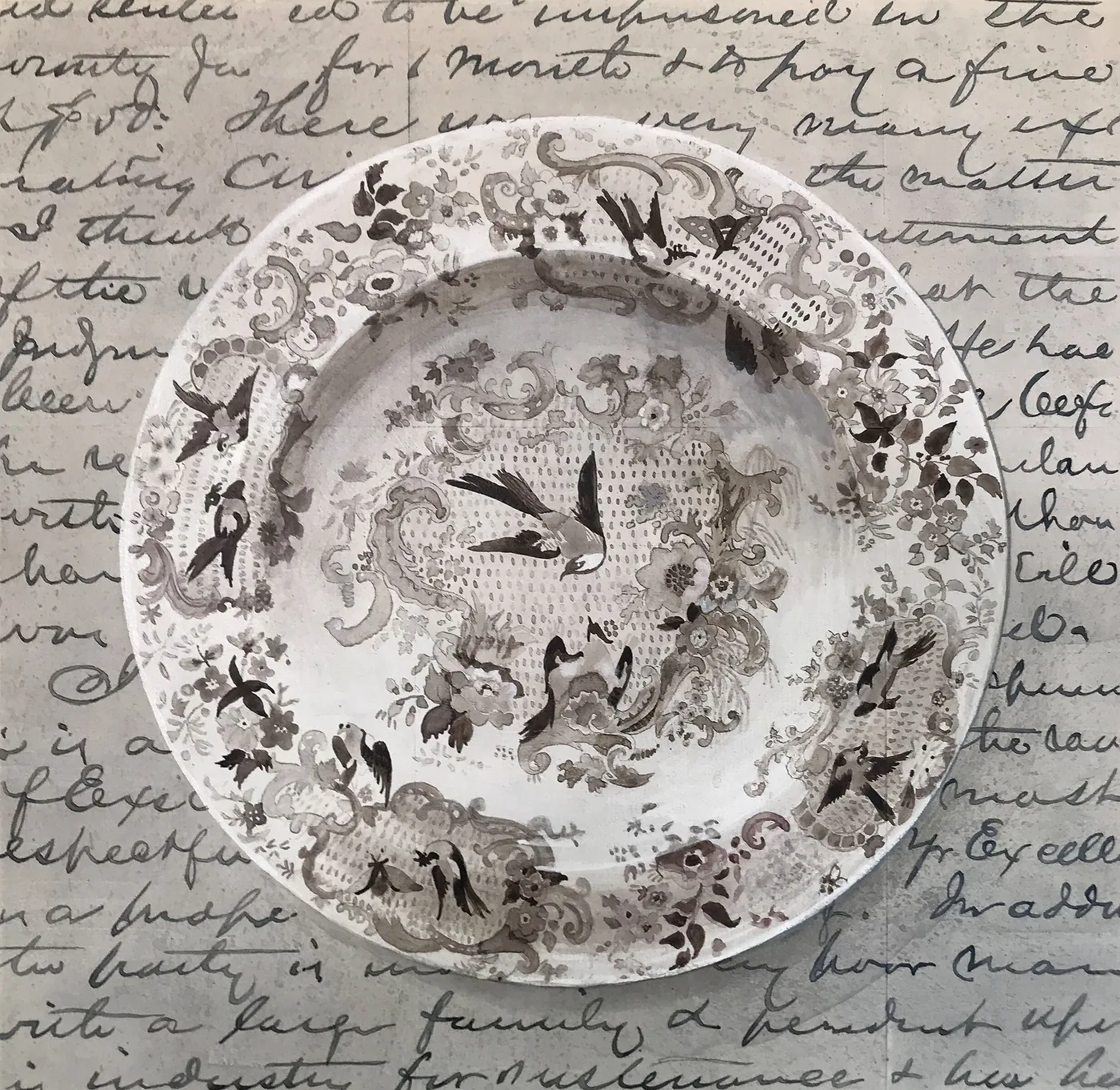 Renée BOTT, Dinner Plate Sepia